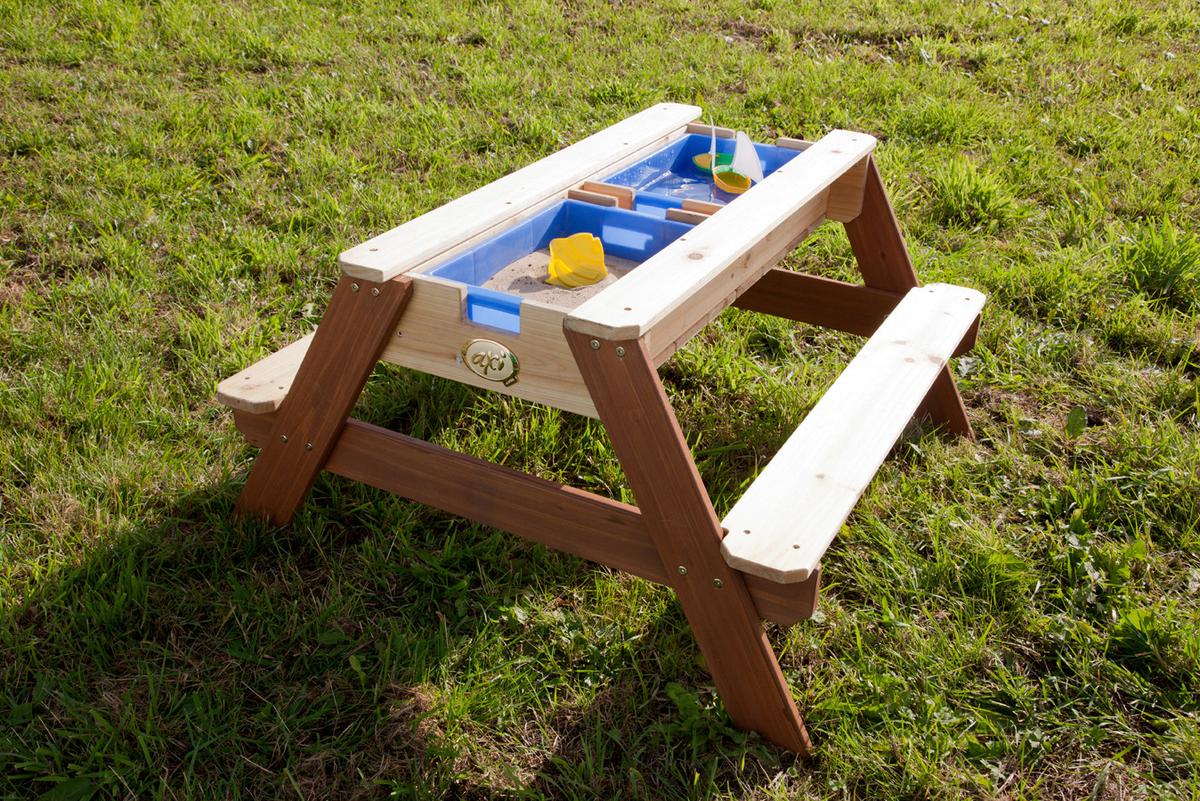 Kinder-Gartentisch Axi Nick Braun Sand-Wassertisch - Braun, Holz (80/56/90cm)