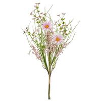 Kunstblume Margeriten-Mix Strauss II Rosa/Grün - Rosa/Grün, Basics, Kunststoff/Textil (65cm) - Mömax