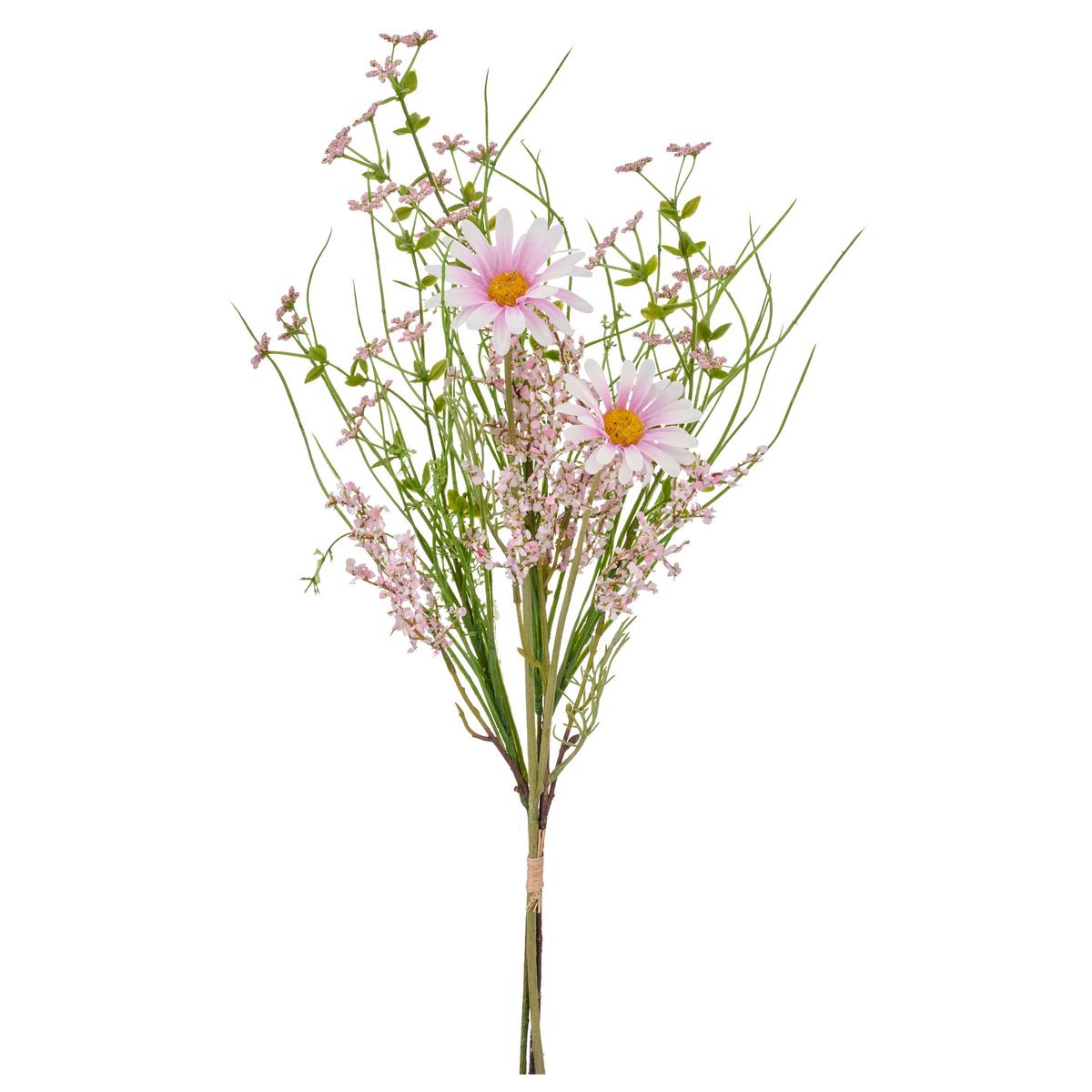 Kunstblume Margeriten-Mix Strauss II Rosa/Grün - Rosa/Grün, Basics, Kunststoff/Textil (65cm) - Mömax