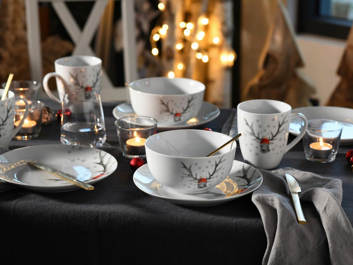 Set Skodelic Christmas Reindeer, 6-Delni - bela, Basics, keramika - Creatable