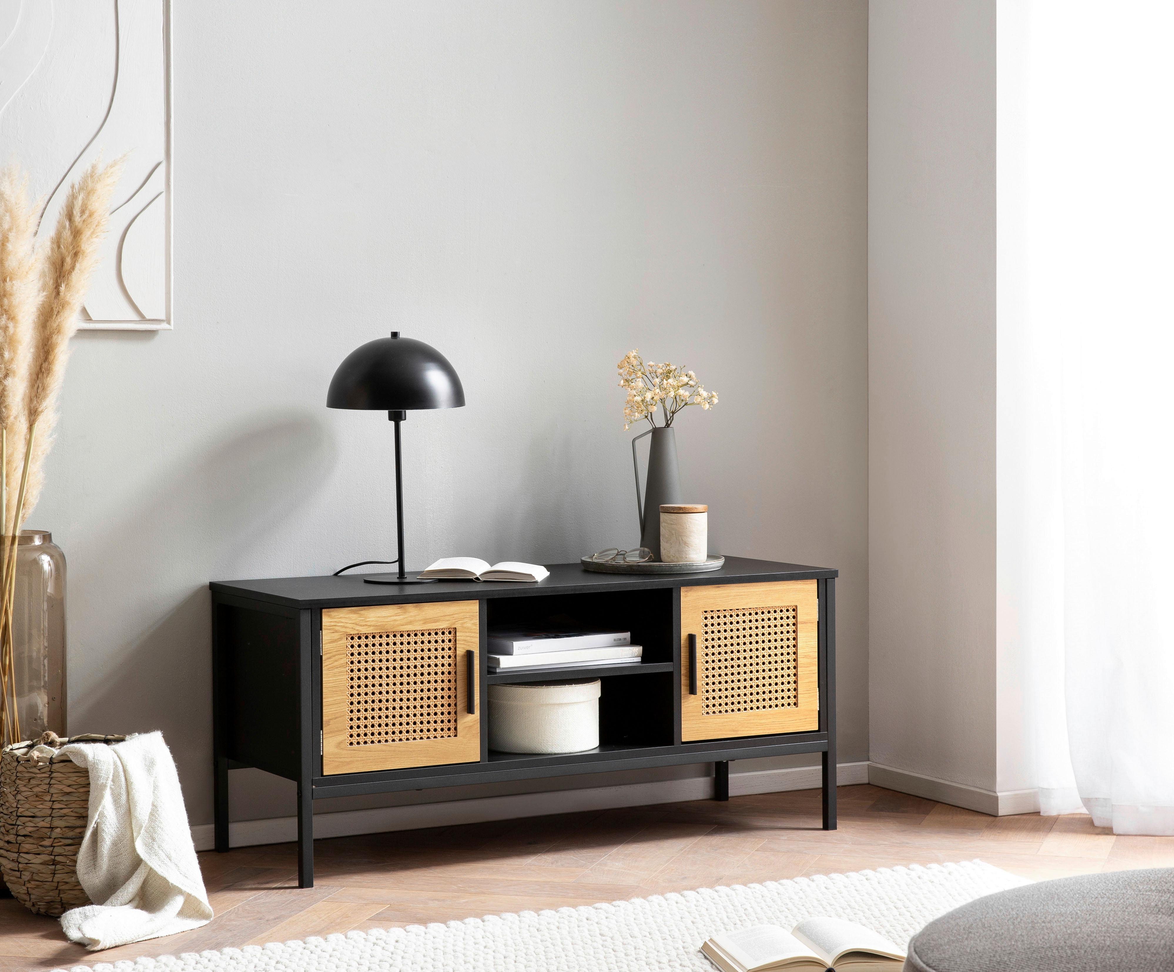 Nizka Omarica Wl6.831 - črna/rjava, Konvencionalno, kovina/leseni material (110/48/40cm) - Livetastic