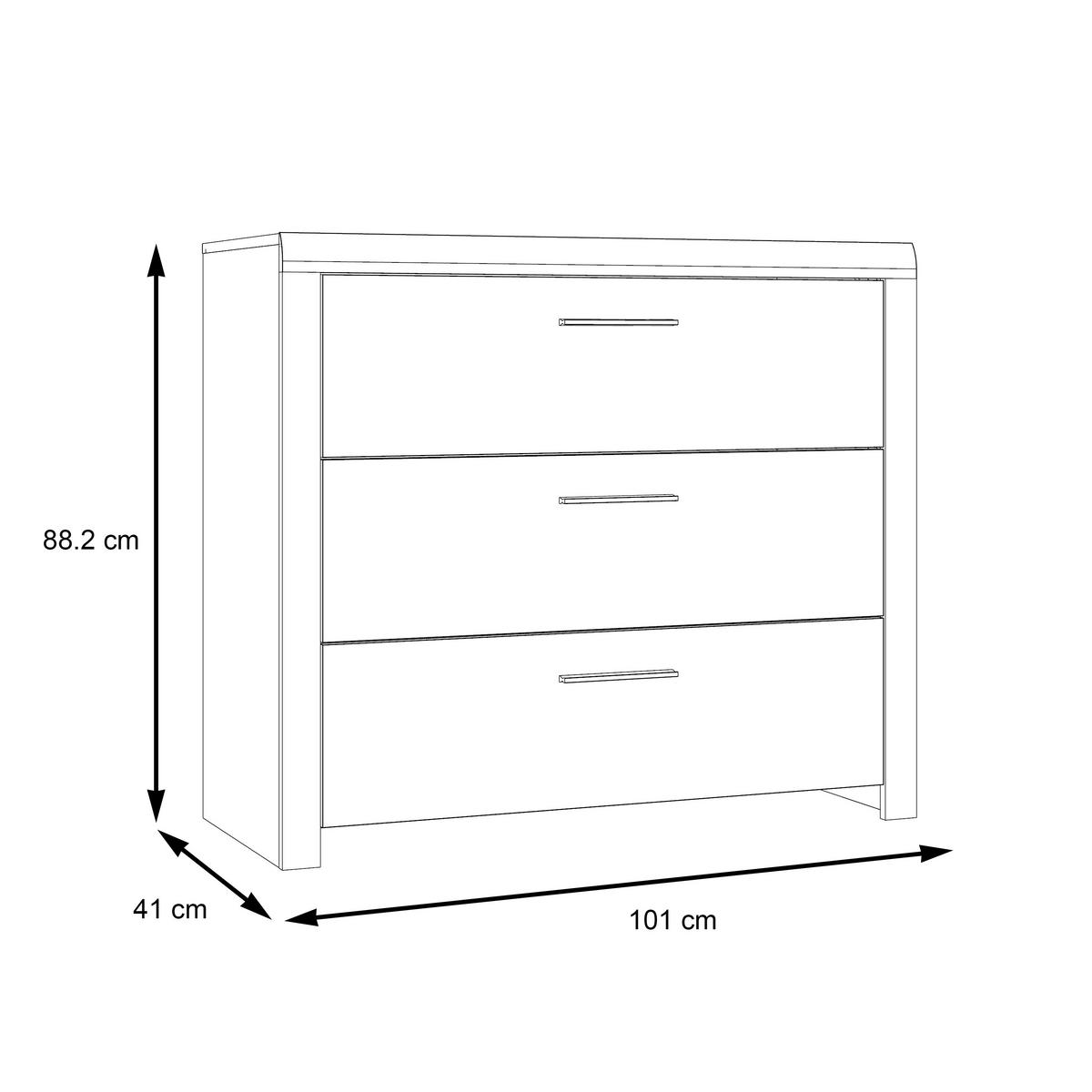 Komoda Dalate - črna/barve hrasta, Moderno, umetna masa/leseni material (101,1/88/41cm) - Mömax