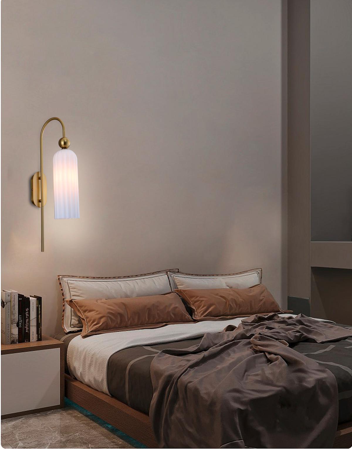 Wandleuchte Lp-939/1w_piega - Weiss, Basics, Glas (23.5/10/56.5cm)