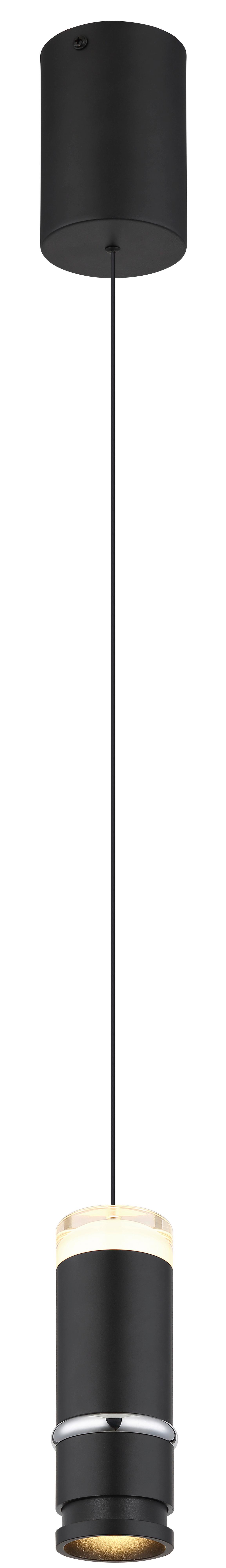 LED-HÄNGELEUCHTE 15699 ALVARADO - Schwarz, Design, Kunststoff/Metall (7,5/180cm) - Globo