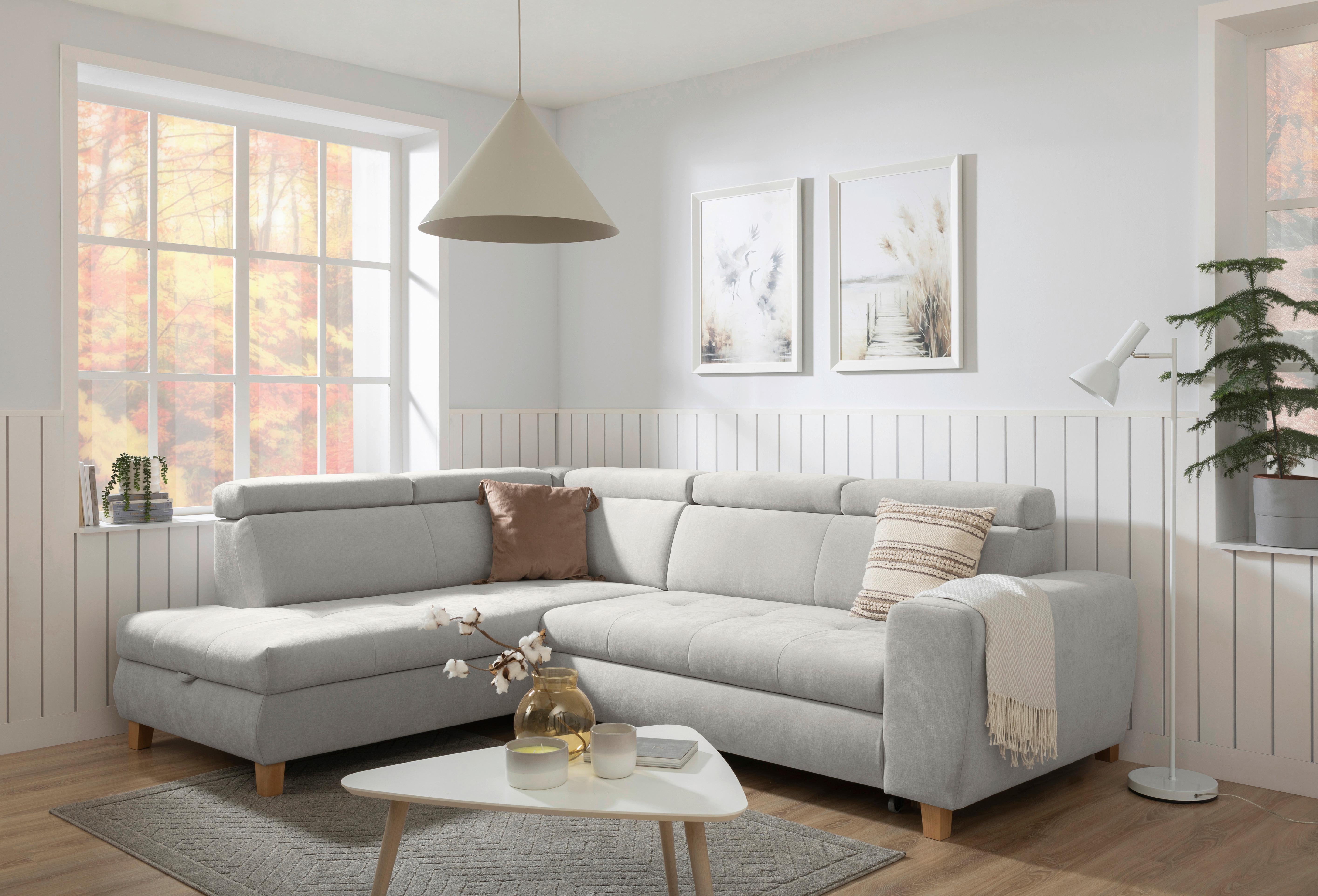 Kutna Garnitura Lugo - svijetlo siva, Moderno, drvo/metal (205/98/266cm) - Modern Living
