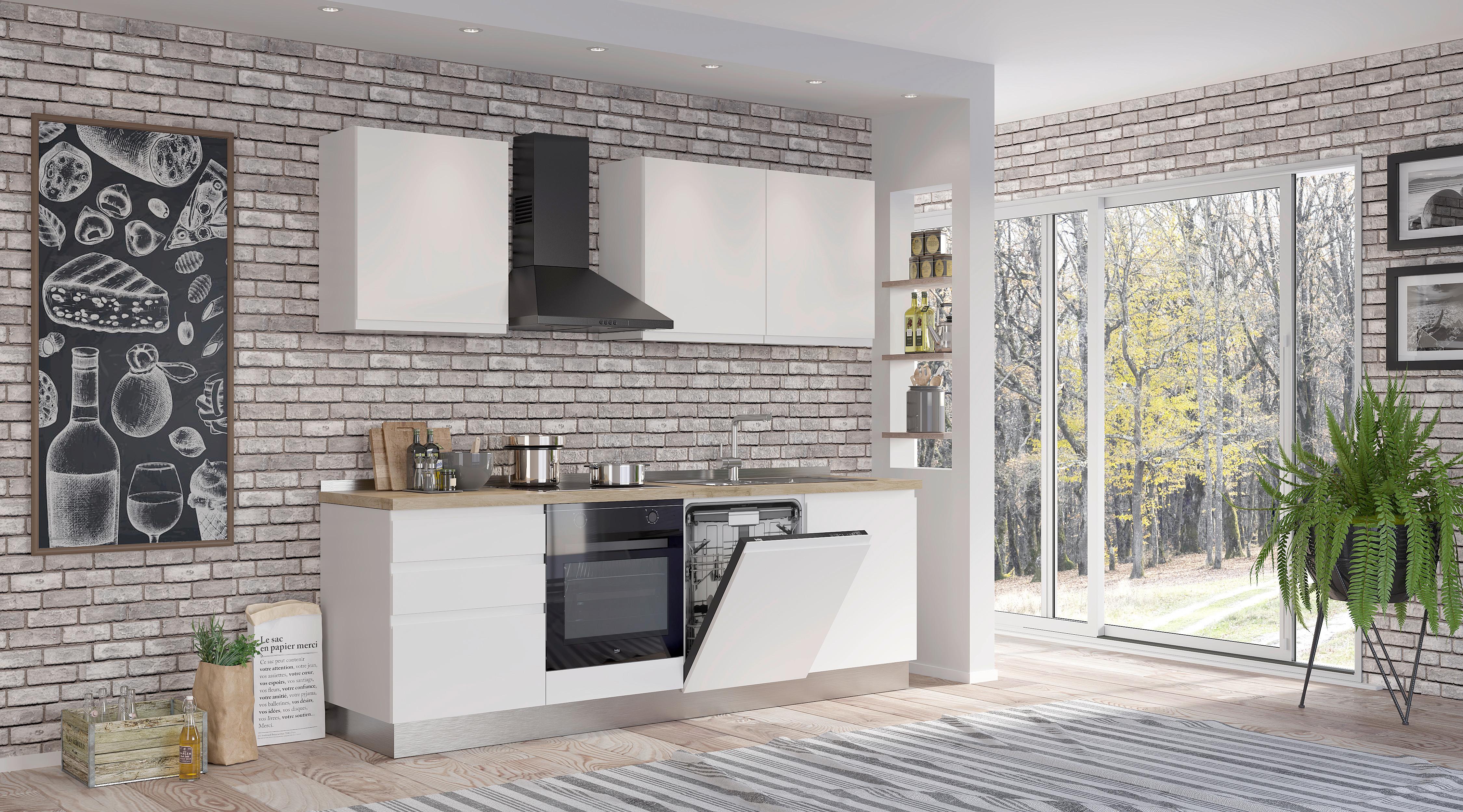 Blok Kuhinja S Aparatima Gilda Gola - bijela, Moderno, drvni materijal/drvo (240/216/60cm) - Modern Living