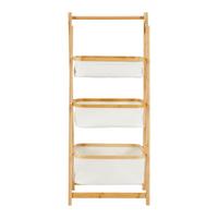 REGAŁ DO PRZECHOWYWANIA AKARI - kremowy, Modern, drewno/tkanina (44/32/110cm) - Bessagi Home