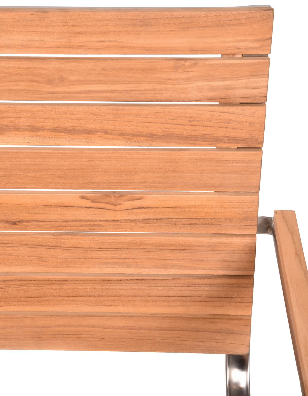 Gartenschwingstuhl-Set Teak 2er-Set - Silberfarben/Teakfarben, Basics, Holz/Metall (58/86/55cm) - Gardenson