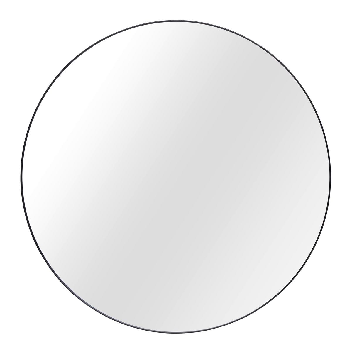 Spiegel Alva Schwarz ⌀ ca. 80cm - Schwarz, MODERN, Glas/Metall (80/80/1,5cm) - Mömax