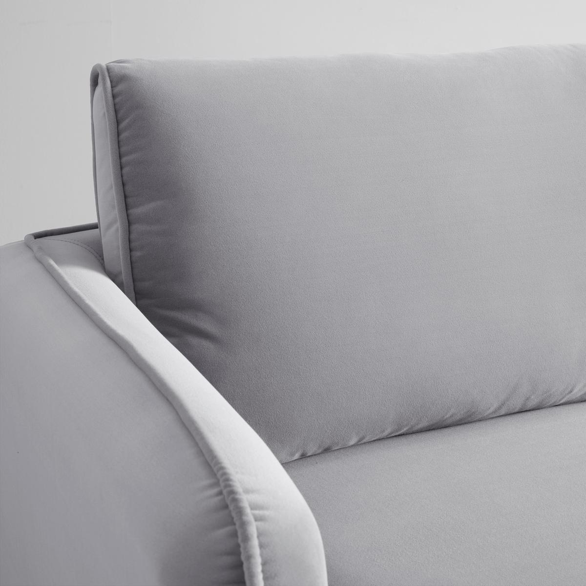 Sofa Livia Grau Samt - Naturfarben/Grau, MODERN, Holz/Textil (176/78/76cm) - Bessagi Home