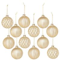 Christbaumkugel-Set Miracle in Goldfarben, 12 Stück - Goldfarben, Glas/Textil (8cm) - Mömax