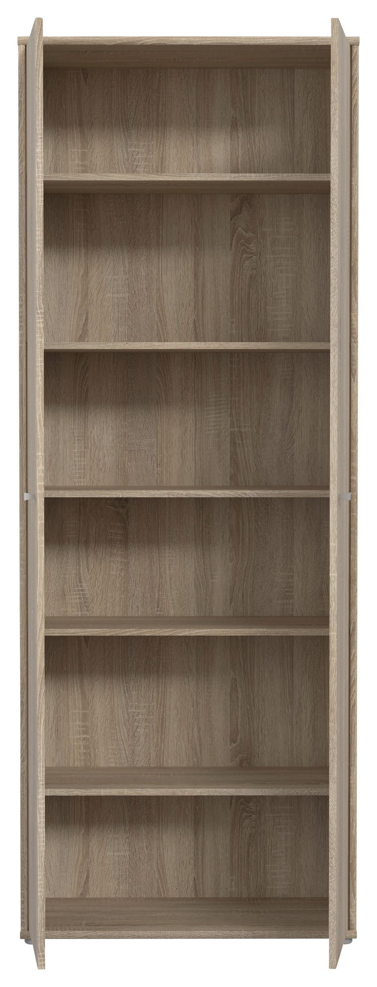 Omara S Klasičnimi Vrati Tempra 2, Barva Hrasta - barve aluminija/hrast sonoma, Design, umetna masa/leseni material (73,7/197,5/34,8cm)