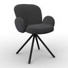 STOL MED ARMSTÖD JOSEA - mörkgrå/svart, Modern, metall/trä (64/85/63cm) - Bessagi Home