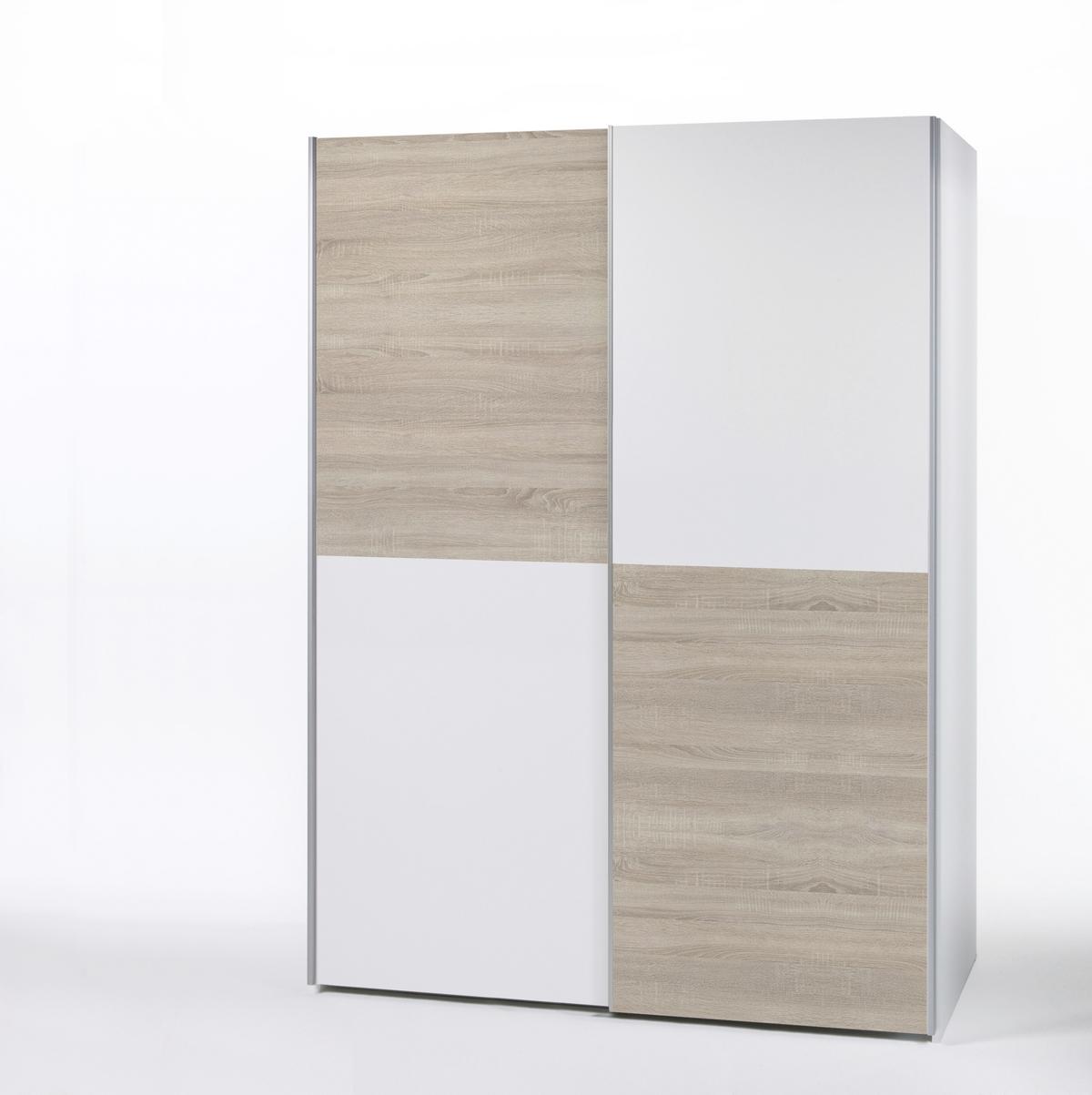 Omara Z Drsnimi Vrati Time, Bela, Barva Hrasta - bela/barve aluminija, Design, kovina/leseni material (170/195/57,5cm) - P & B