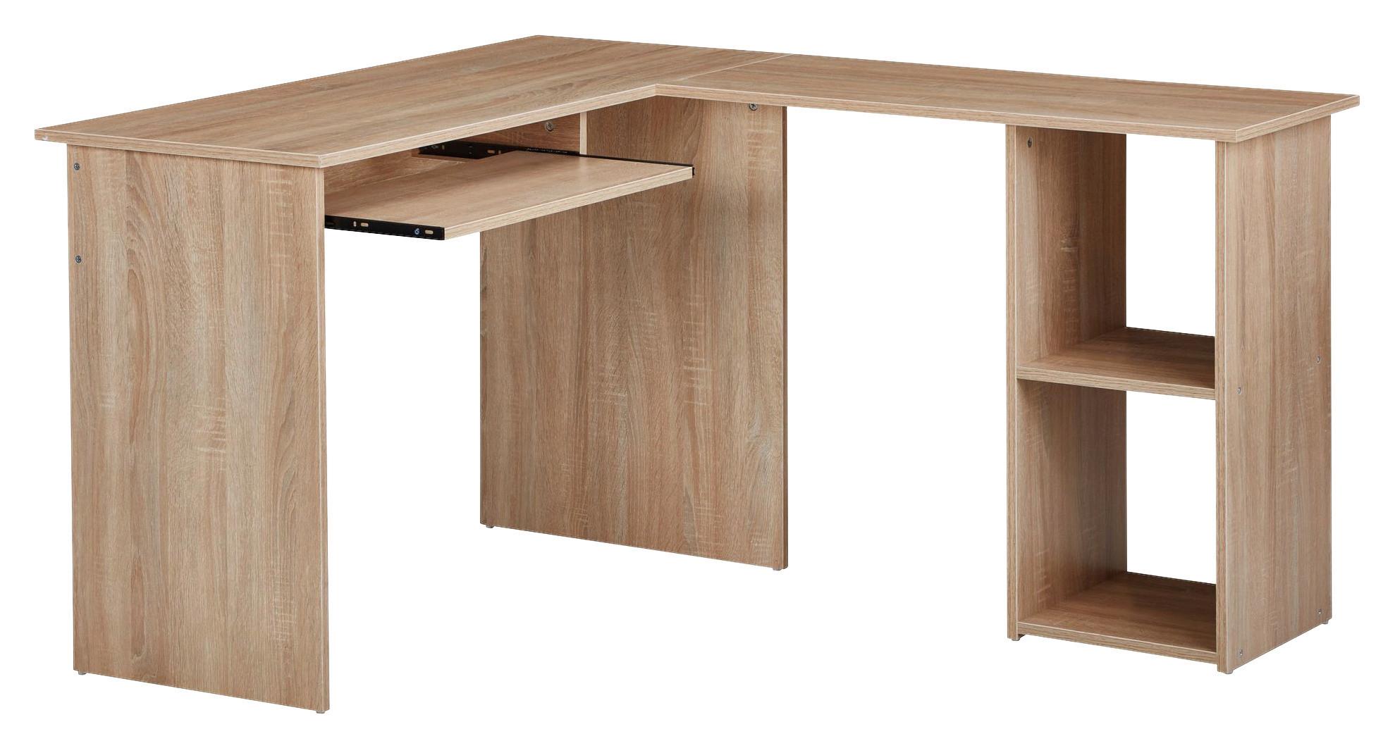 Kotna Pisalna Miza Wohnling - hrast sonoma, Moderno, leseni material (120/140/75,5cm) - MID.YOU