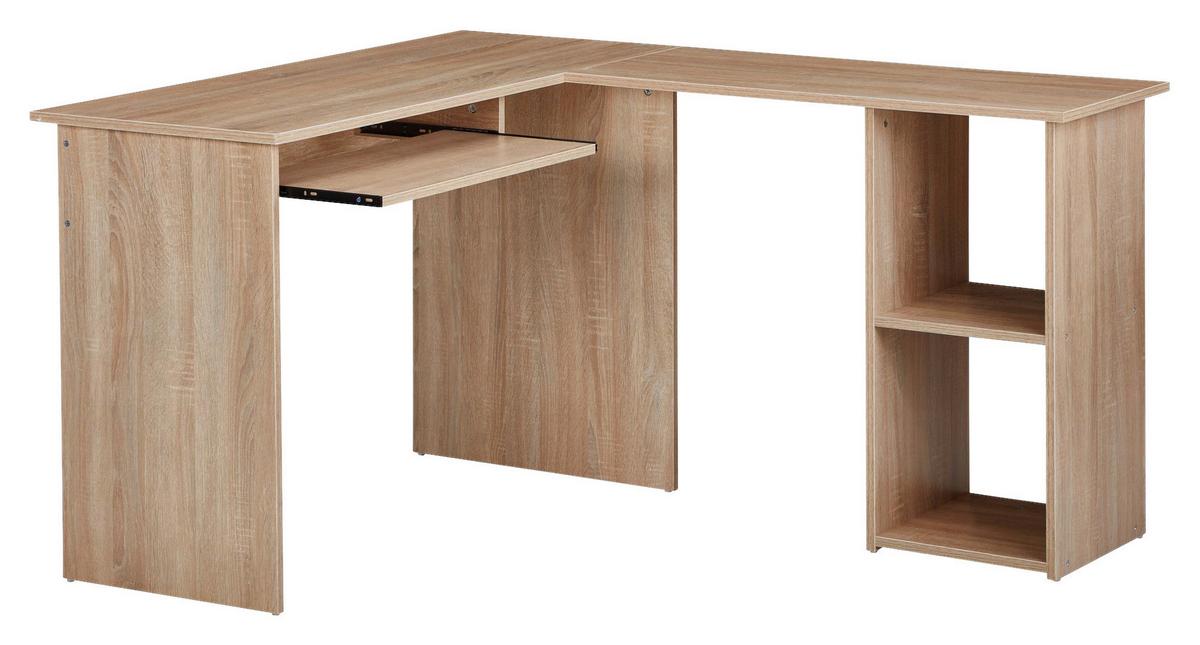 Kotna Pisalna Miza Wohnling - hrast sonoma, Moderno, leseni material (120/140/75,5cm) - MID.YOU