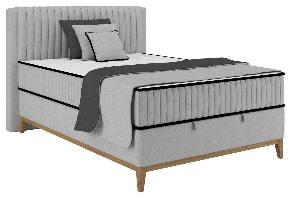 Bett Elena Silberfarben ca. 120x200cm - Silberfarben, KONVENTIONELL, Holz/Holzwerkstoff (120/200cm) - Sembella