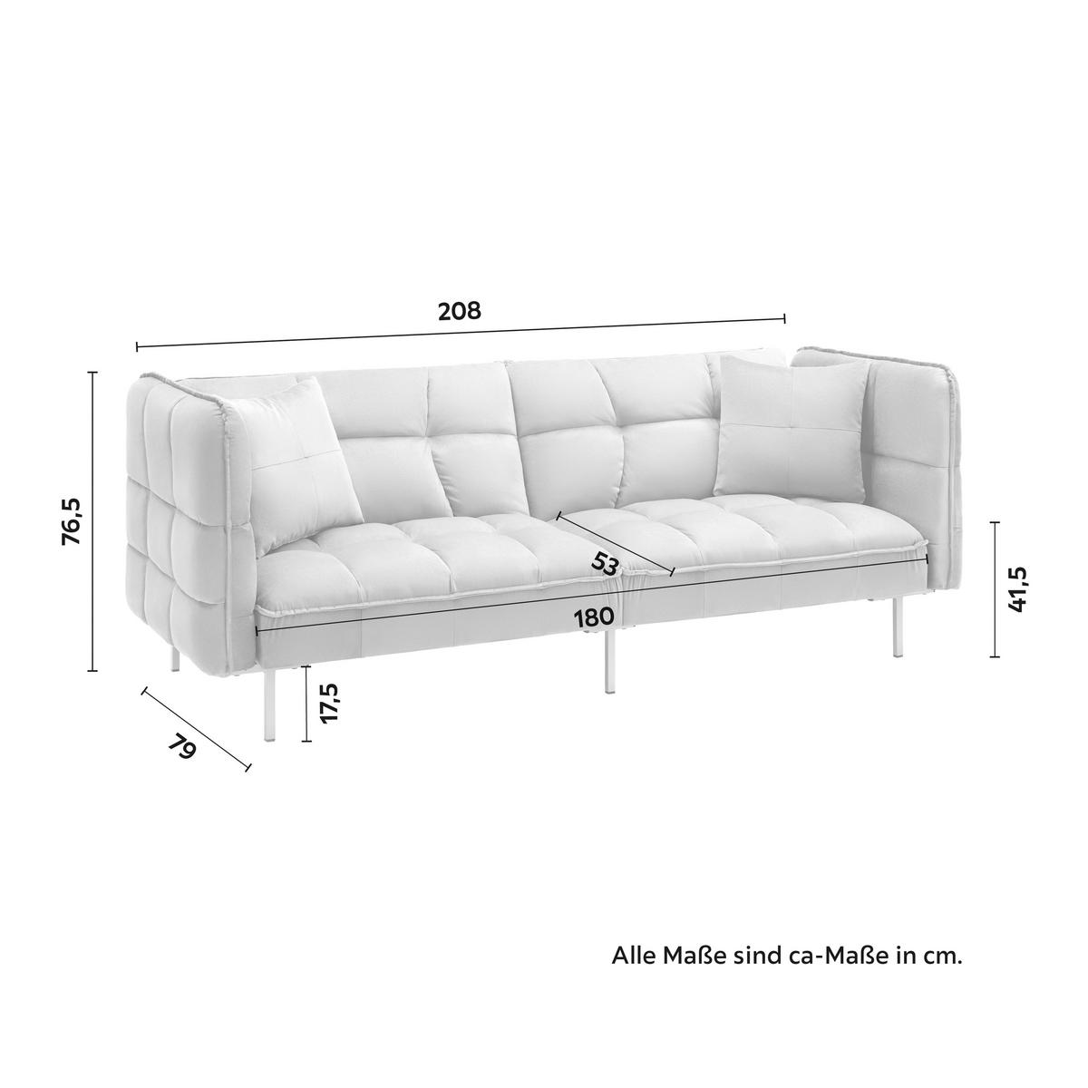 Schlafsofa Kupferfarbe, "nelly", Samt - Silberfarben/Kupferfarben, Modern, Holz/Textil (208/76,5/79cm) - Bessagi Home