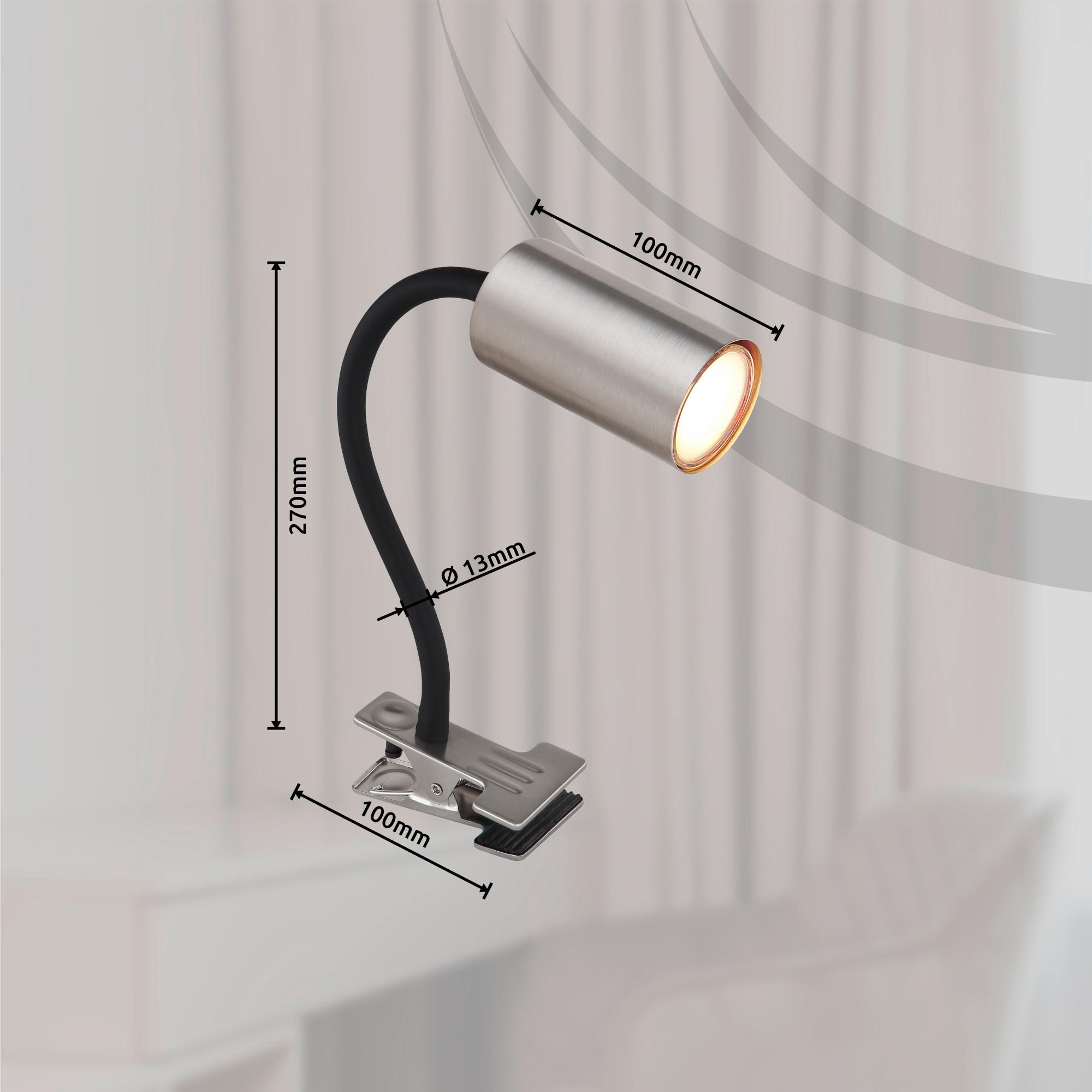 Svetilka S Sponko Robby - črna/barve niklja, Basics, kovina/umetna masa (10/5,5/41,5cm) - Globo
