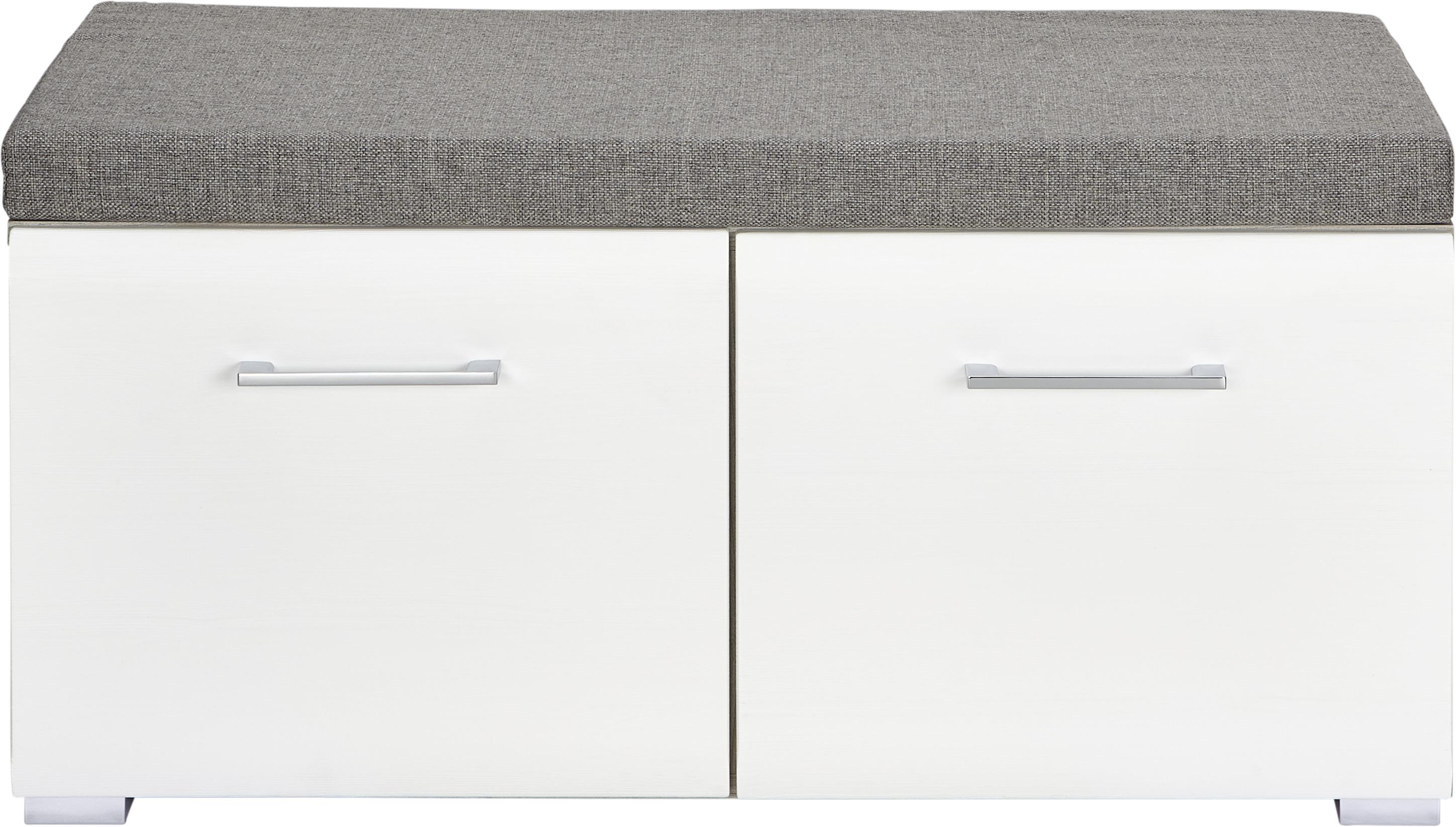 Garderobenbank in Weiß/Silbereichenfarben - Chromfarben/Silberfarben, MODERN, Holz/Kunststoff (85/38/38cm) - Premium Living