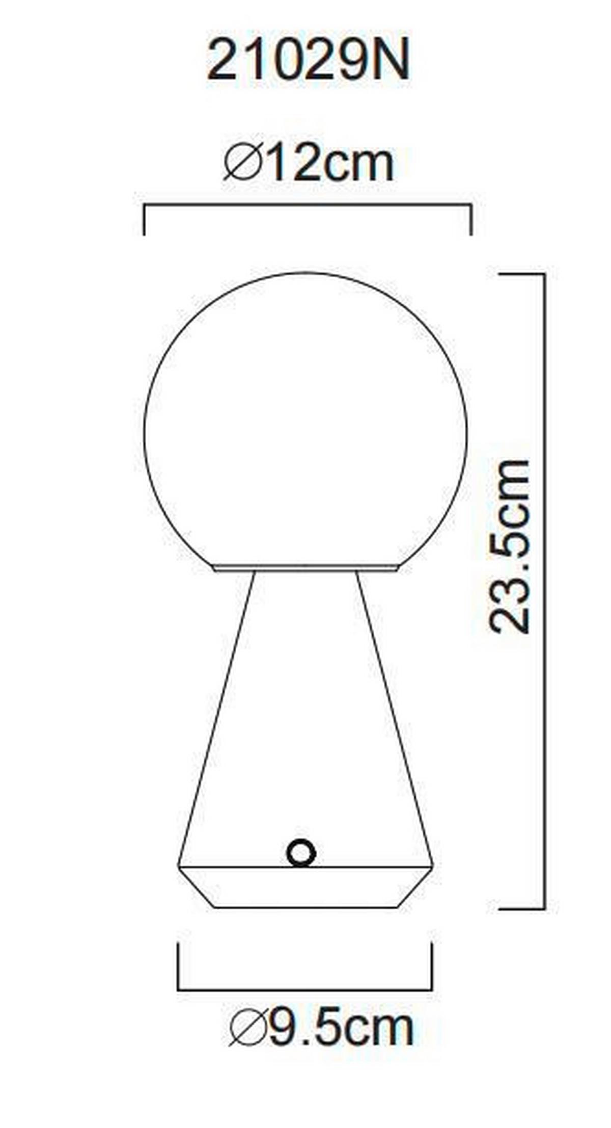 AKKU-TISCHLEUCHTE 21029N SORA - Weiss/Nickelfarben, Design, Kunststoff/Metall (12/23,5cm) - Globo