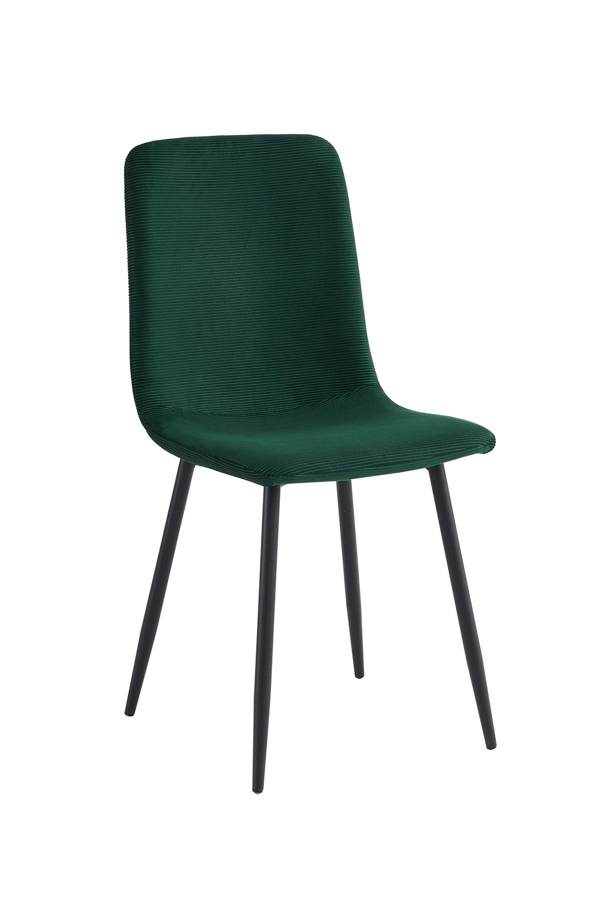 STUHL-SET LEIPZIG S 2ER-SET - Dunkelgrün/Schwarz, MODERN, Textil/Metall (44/92/54cm) - P & B