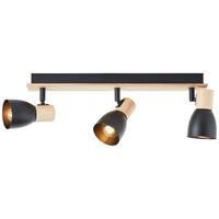 Strahler Daintree Schwarz/Natur max. 28 Watt - Schwarz/Naturfarben, Basics, Holz/Metall (47/7cm) - Brilliant