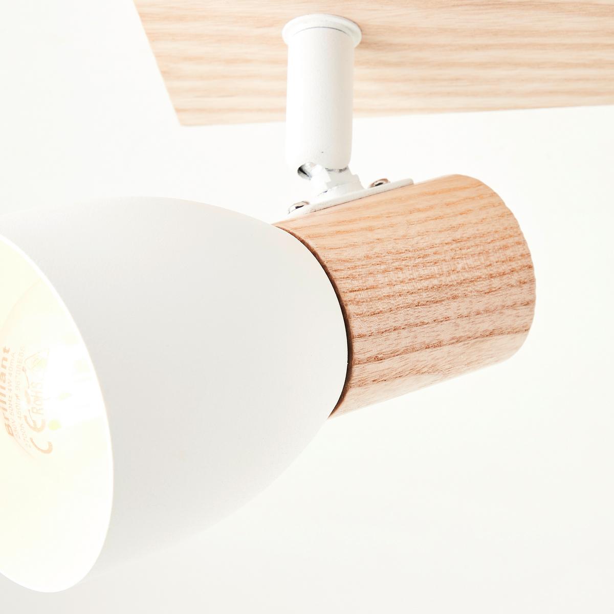 Strahler Daintree Naturfarben/Weiß max. 28 W - Naturfarben/Weiß, Basics, Holz/Metall (52/7cm) - Brilliant