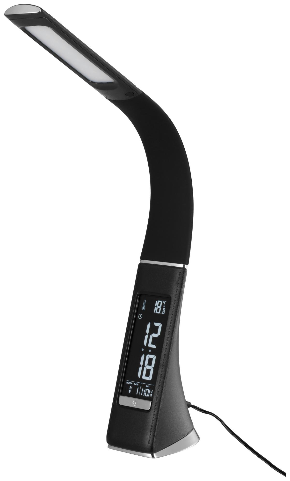 LED Íróasztali Lámpa Freddy - fekete, Modern, műanyag/fém (9/9/30cm) - Mömax