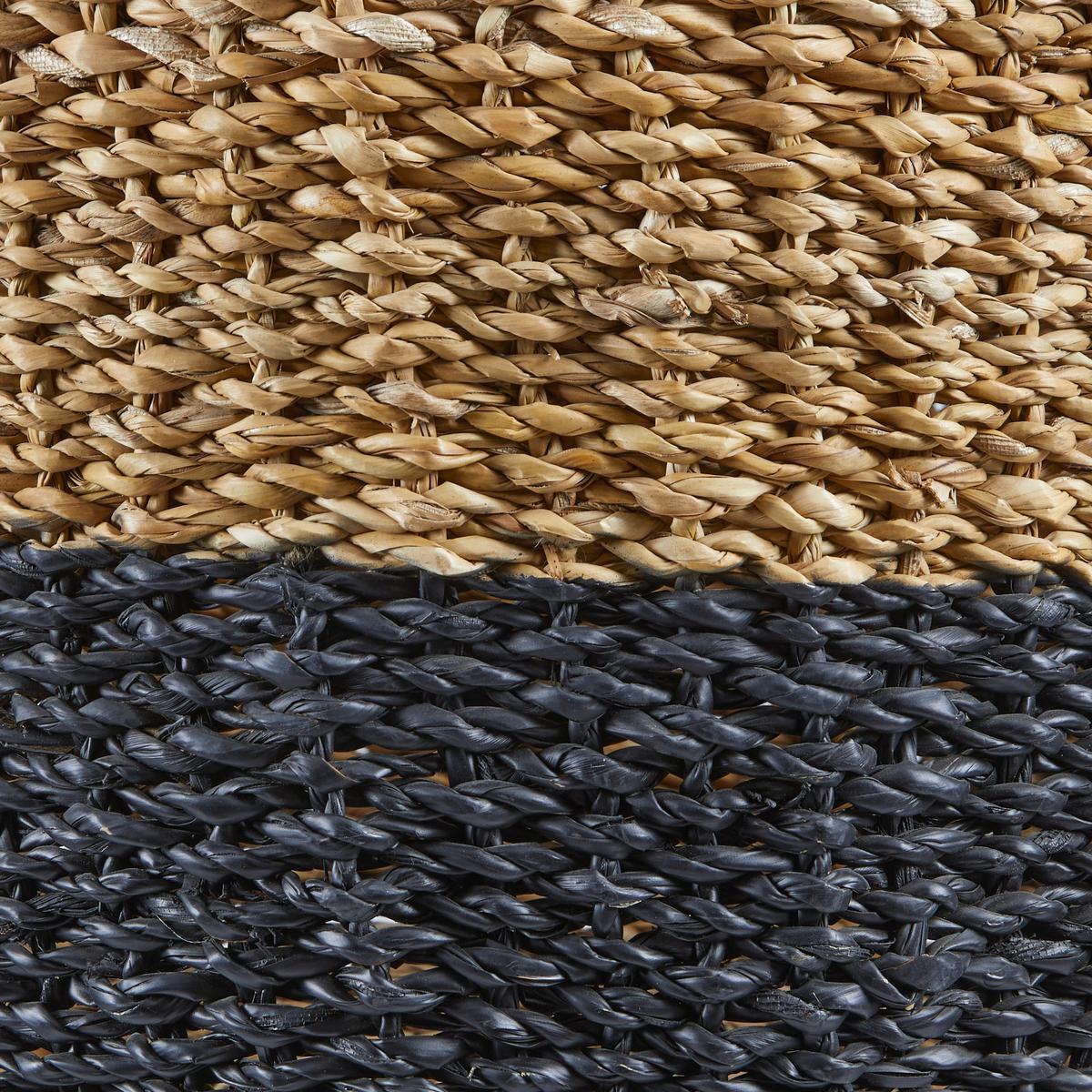 KOSZ DEKORACYJNY SOPHIAN - kolor naturalny/czarny, Natur, materiały naturalne (30/36cm)