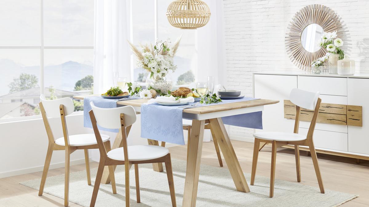 ZESTAW KRZESEŁ RALF 2ER-SET - kolor naturalny/biały, Design, drewno (46/78/55,5cm) - Livetastic