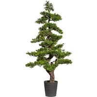 Kunstpflanze Bonsai Grün/Braun - Schwarz/Braun, Design, Kunststoff (160cm) - P & B