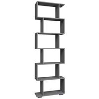 Regal Palusa L - Anthrazit/Silberfarben, Design, Holzwerkstoff/Kunststoff (60/196/24cm) - MID.YOU