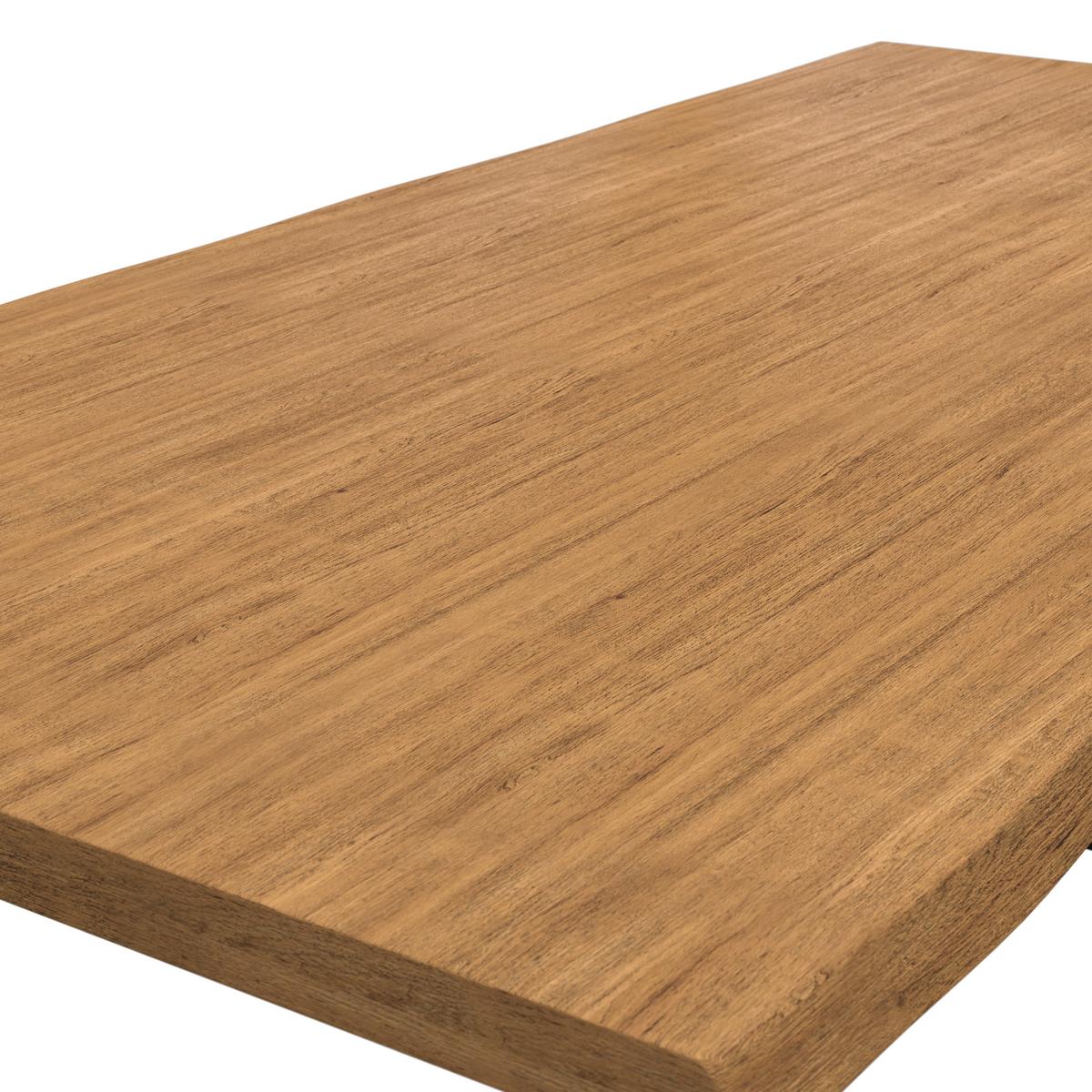 Esstisch Yola in Holz Eiche massiv ca. 200x100 cm - Eichefarben, MODERN, Holz/Metall (200/100/76cm) - Bessagi Home