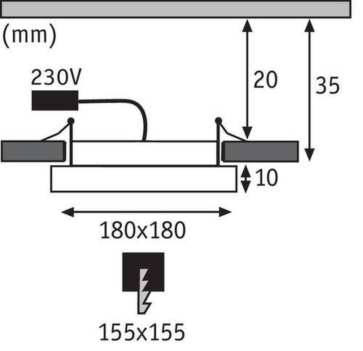 LED-Paneel Panel Areo in Nickelfarben max. 12 Watt - Nickelfarben, Basics, Kunststoff (18/18cm) - Paulmann