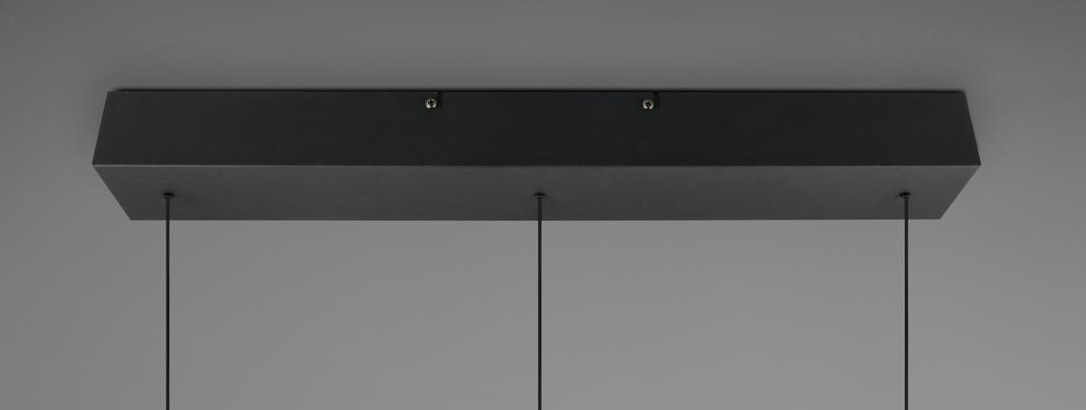 Led Függőlámpa Sestine 3 Égős - fekete, Modern, műanyag/fém (60/9/150cm) - Mömax