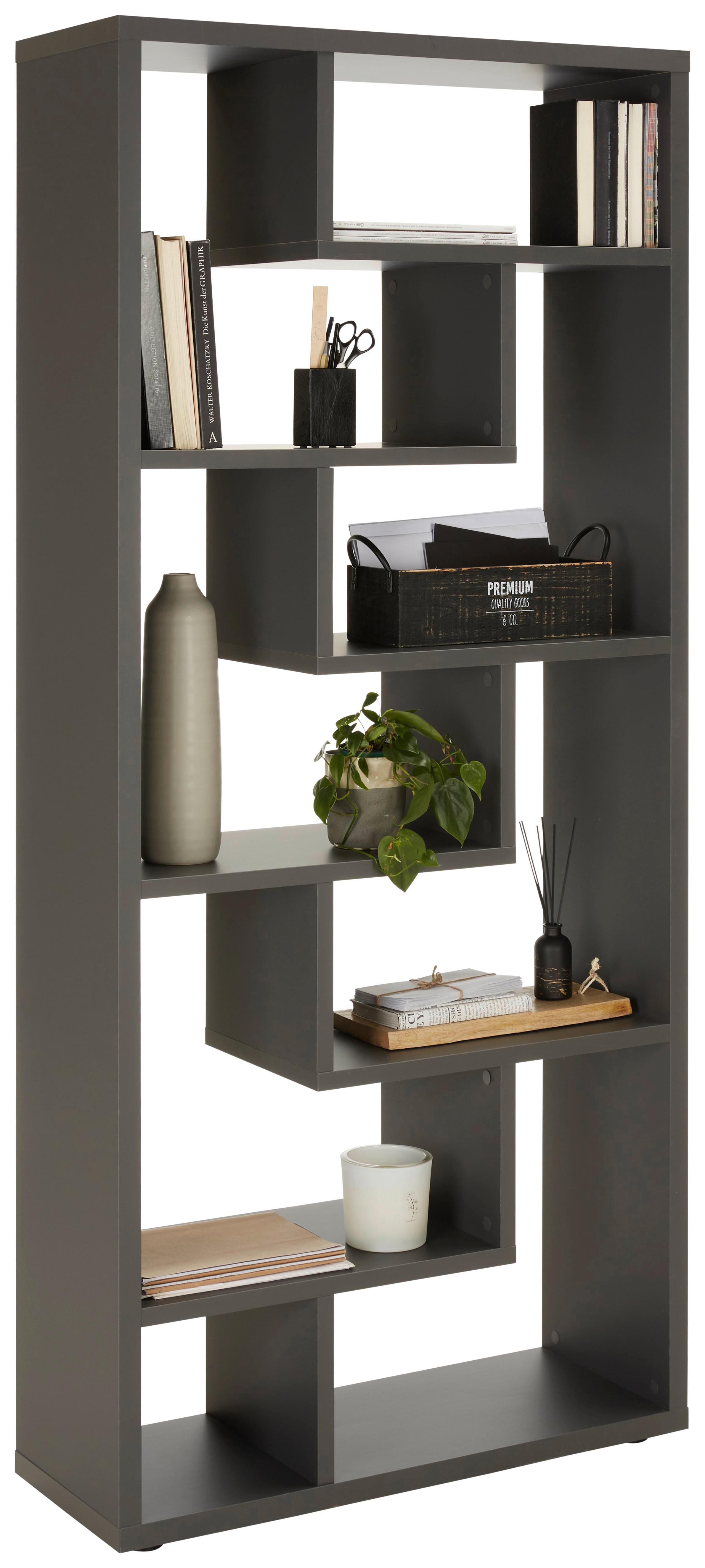 Raumteiler in Anthrazit - Anthrazit/Schwarz, MODERN, Holzwerkstoff/Kunststoff (90/199/33cm) - Premium Living