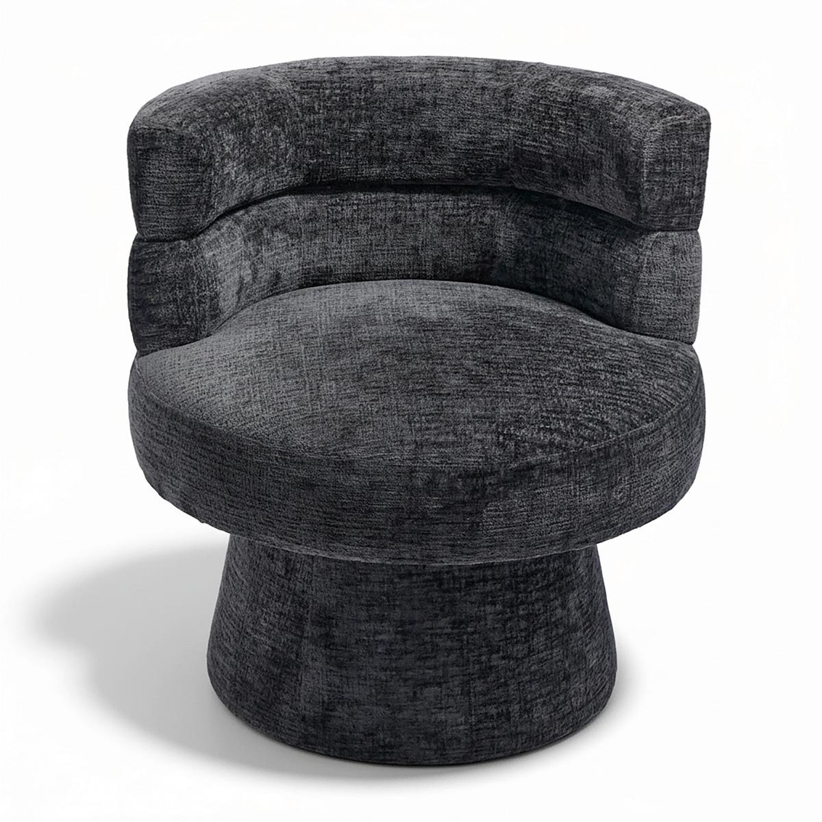 Stuhl Julina Schwarz Chenille Gepolstert - Schwarz, MODERN, Holz/Textil (71/74/72cm) - Bessagi Home