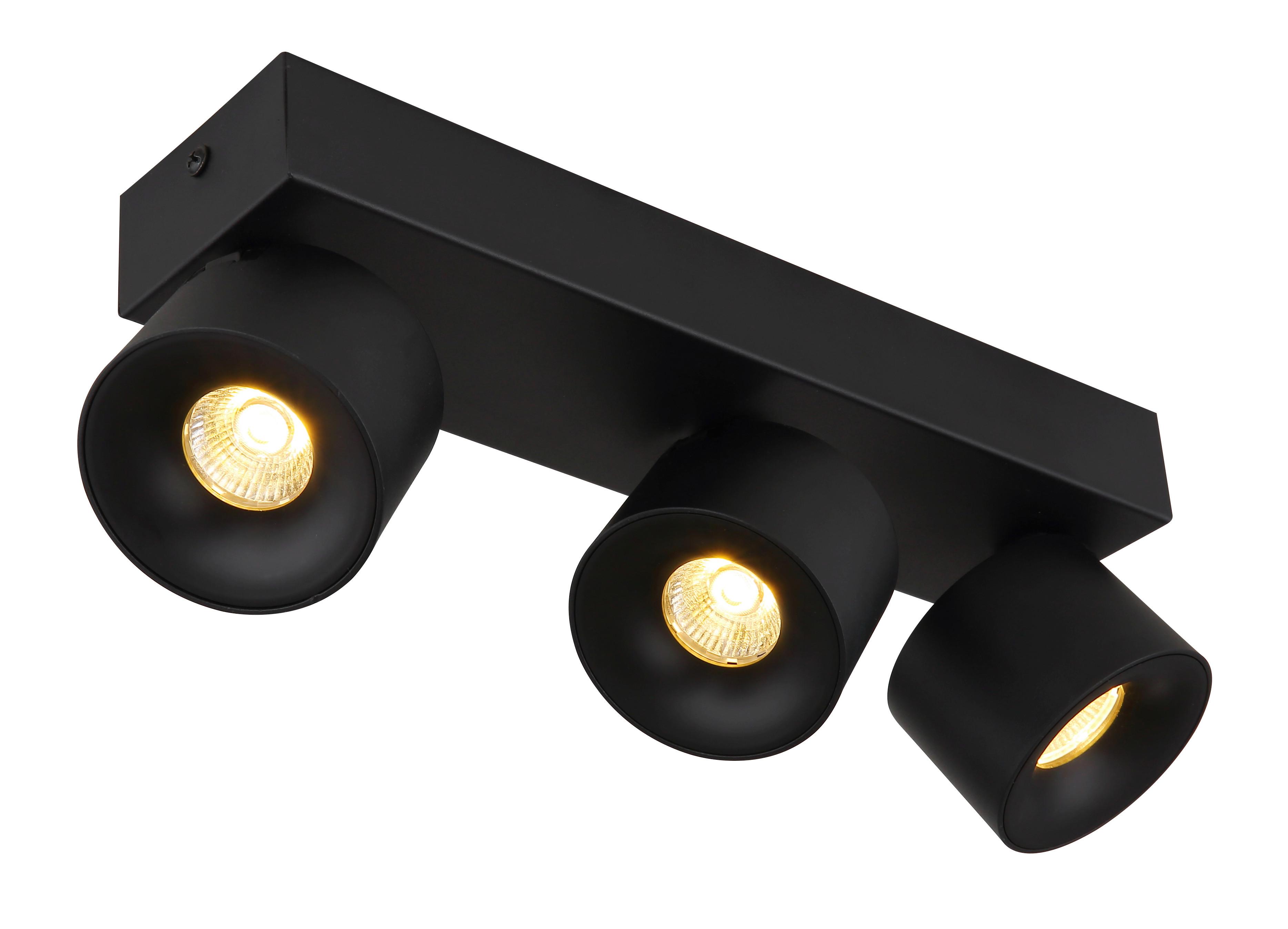 LED-Strahler Rae Schwarz max. 6 Watt - Transparent/Schwarz, Design, Kunststoff/Metall (33/7,2/12cm) - Globo