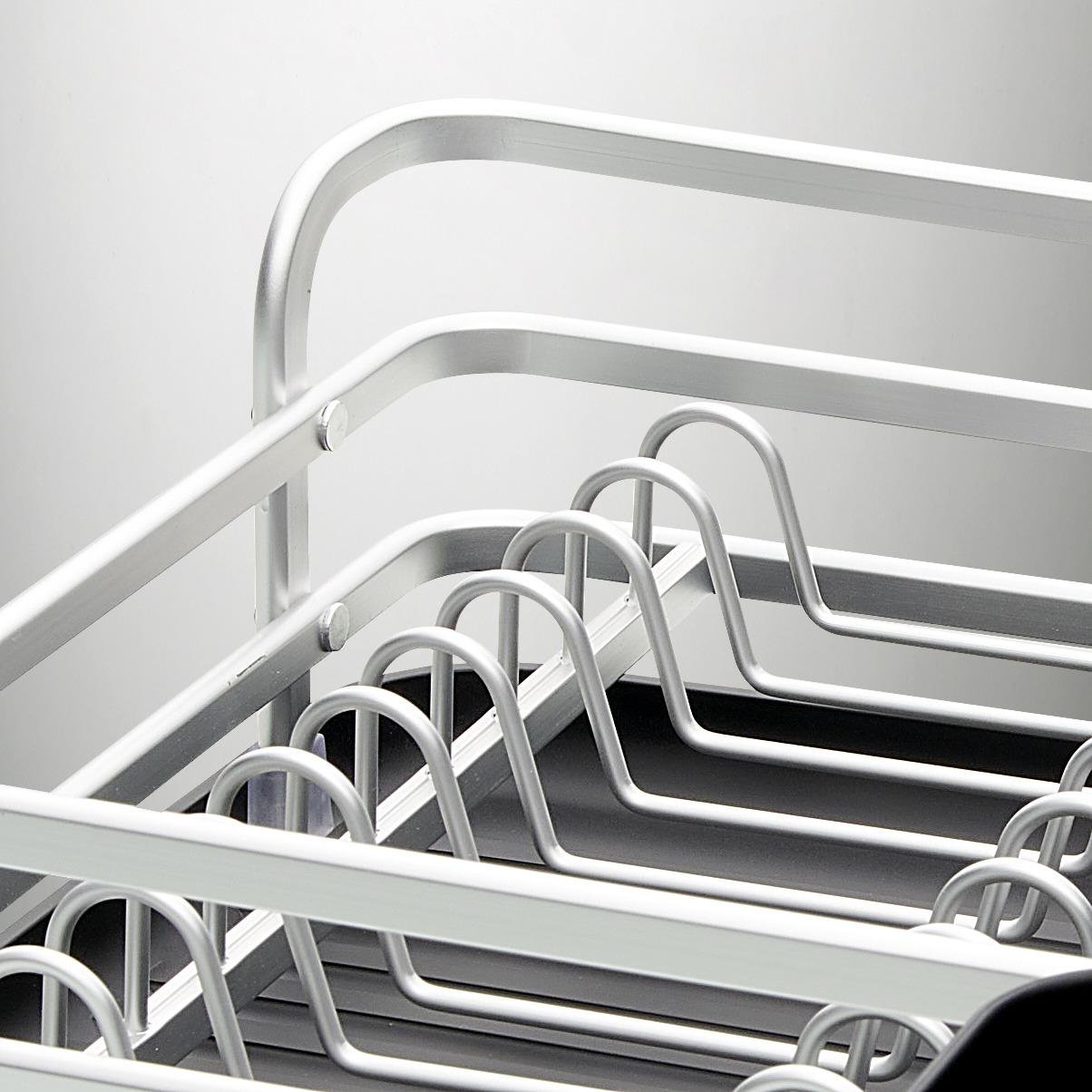 AVRINNINGSSTÄLL OSKAR - aluminiumfärg/svart, metall/plast (32/12,5/38cm) - Mömax