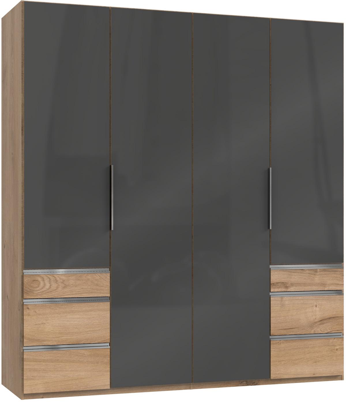 Ormar S Klasičnim Vratima Level 36c - siva/boje hrasta, Moderno, staklo/drvni materijal (200/216/58cm) - Modern Living