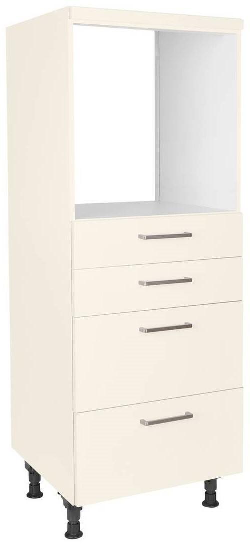 Geräteumbauschrank Touch Magnolie - Edelstahlfarben/Magnolie, MODERN, Holzwerkstoff/Metall (60/168/58cm) - Nobilia