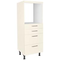 Geräteumbauschrank Touch Magnolie - Edelstahlfarben/Magnolie, MODERN, Holzwerkstoff/Metall (60/168/58cm) - Nobilia