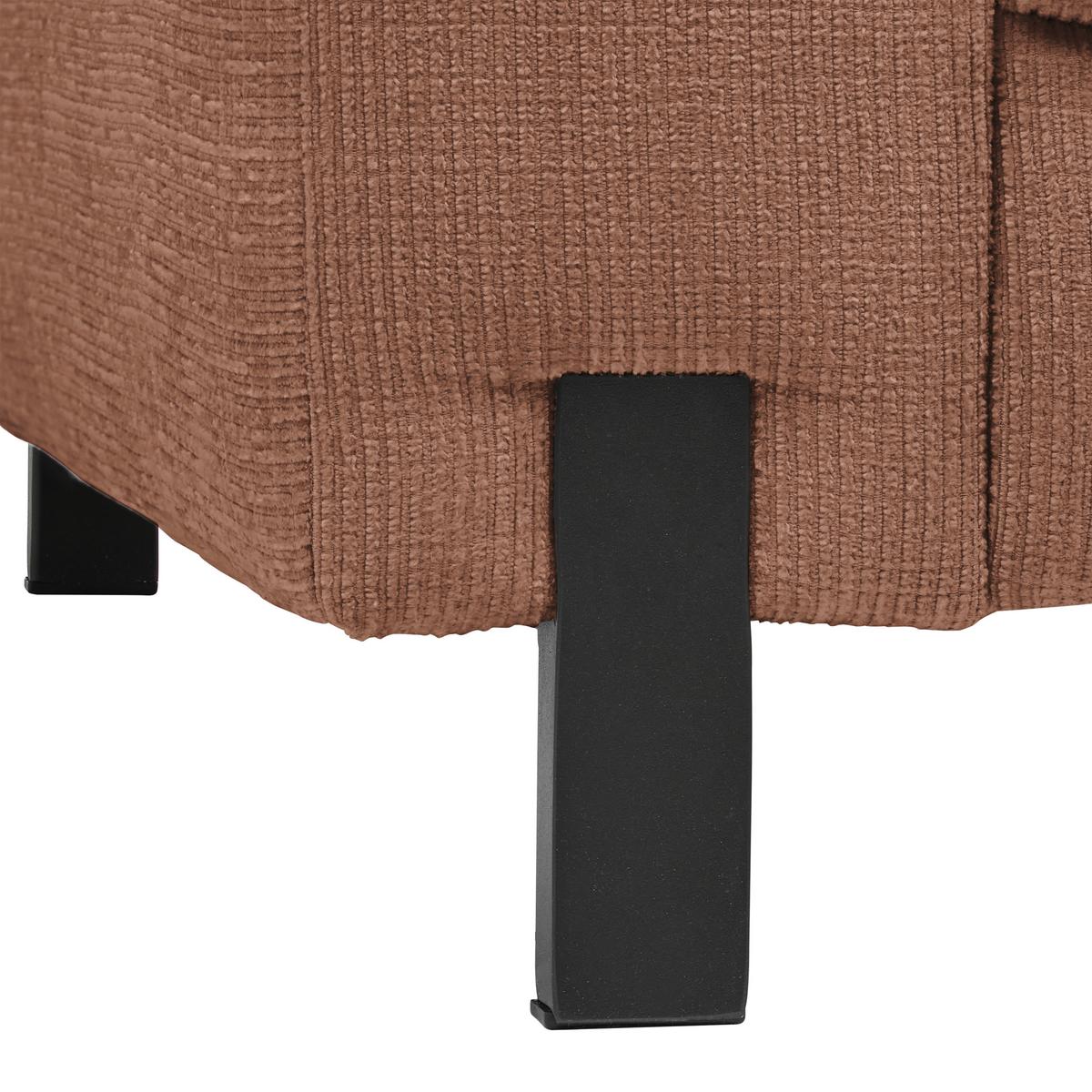 3-Sitzer-Sofa Piega Rosa - Schwarz/Rosa, MODERN, Textil/Metall (230/66-87/96cm) - Mömax