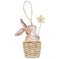 Dekohänger Hase Naturfarben/Beige - Beige/Naturfarben, KONVENTIONELL, Holzwerkstoff/Textil (1/11/14cm) - Mömax