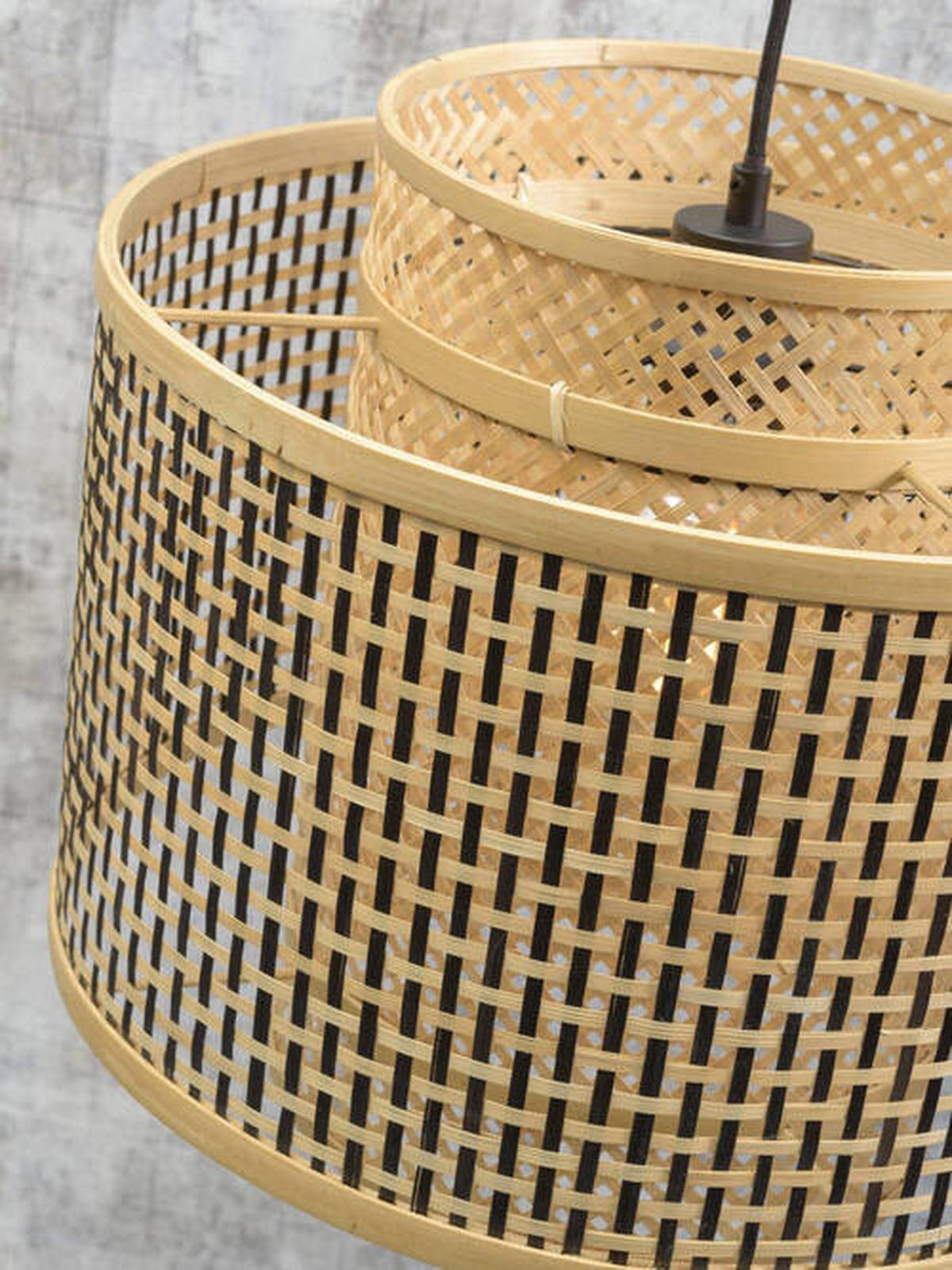 Stoječa Svetilka Bhutan, Črna, Bambus - črna/naravne barve, Trend, les (176/40/68cm) - Good & Mojo