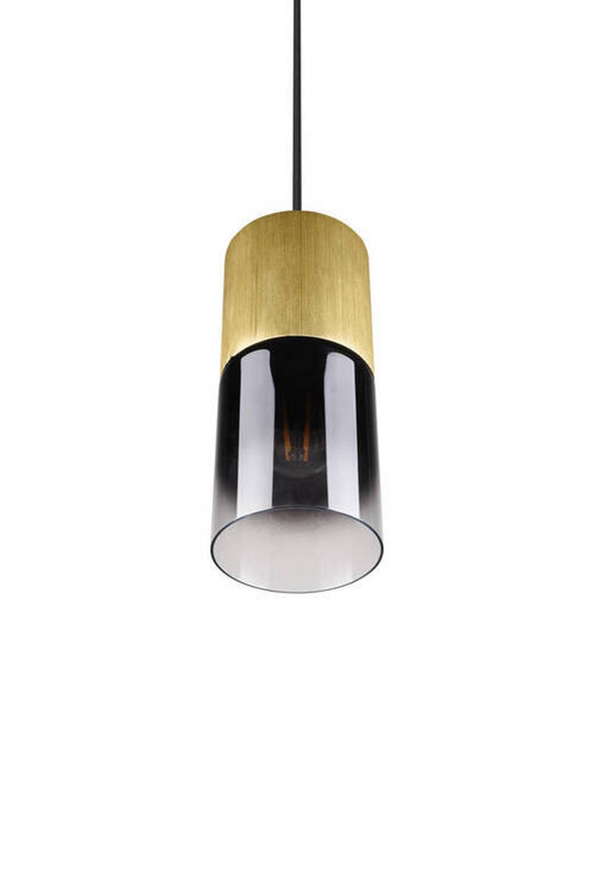 Hängeleuchte Robin Messingfarben max. 28 Watt - Anthrazit/Messingfarben, Design, Glas/Metall (10/150cm) - Trio Leuchten