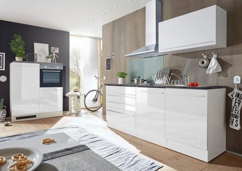 Moderen Kuhinjski Blok Brez Aparatov Welcome Jazz, Bela - bela/visoki sijaj, Konvencionalno, leseni material (320cm) - Modern Living