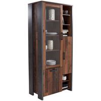 Vitrina Clif - tamno siva/crna, Moderno, staklo/drvni materijal (91,7/204,9/41,6cm) - Zandiara