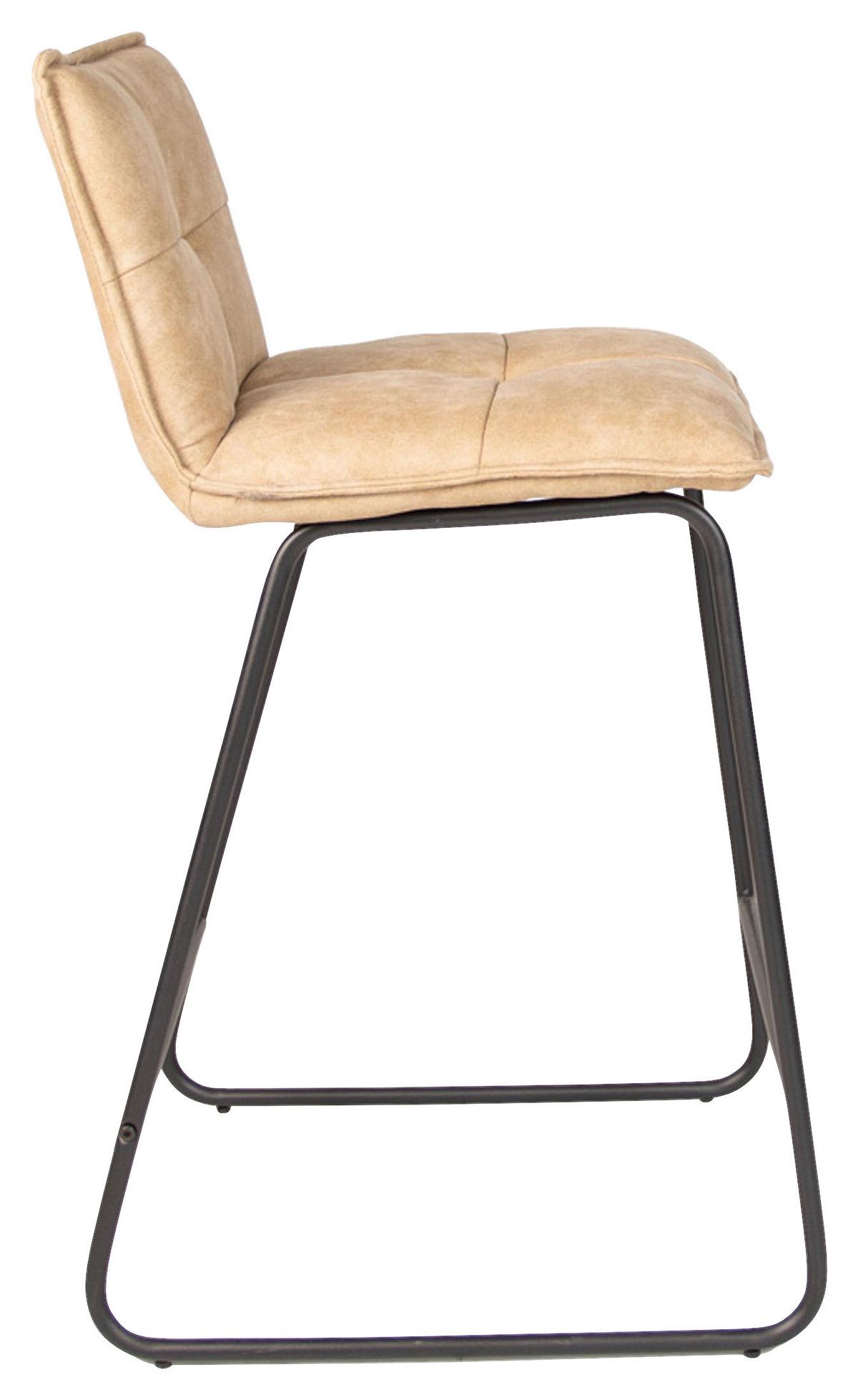 Barhocker-Set Jeremy 2er-Set ca. 44x87 cm Beige - Beige/Schwarz, KONVENTIONELL, Textil/Metall (44/87/50cm) - MID.YOU